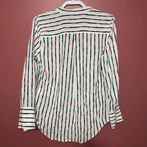 Equipment Janelle Silk Shirt Bright White Multi - Picture 6 of 7